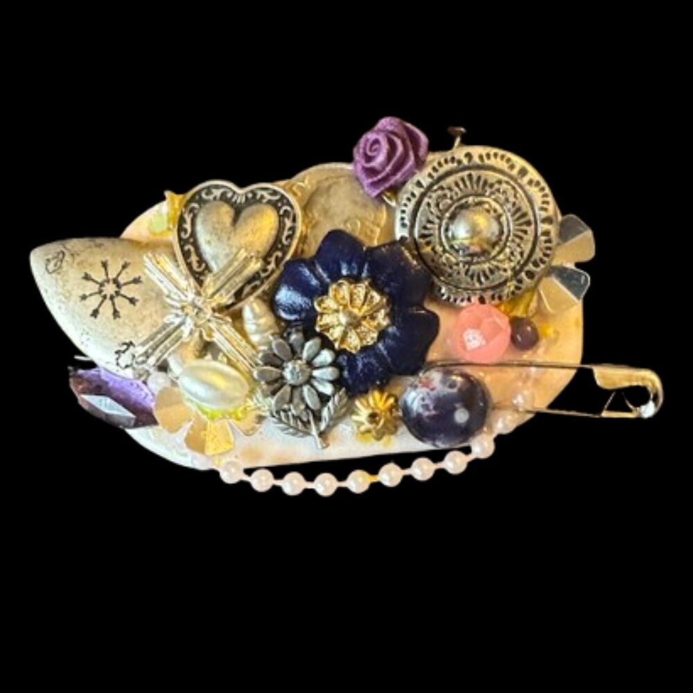 Vintage style brooch - handmade, one of a kind - New